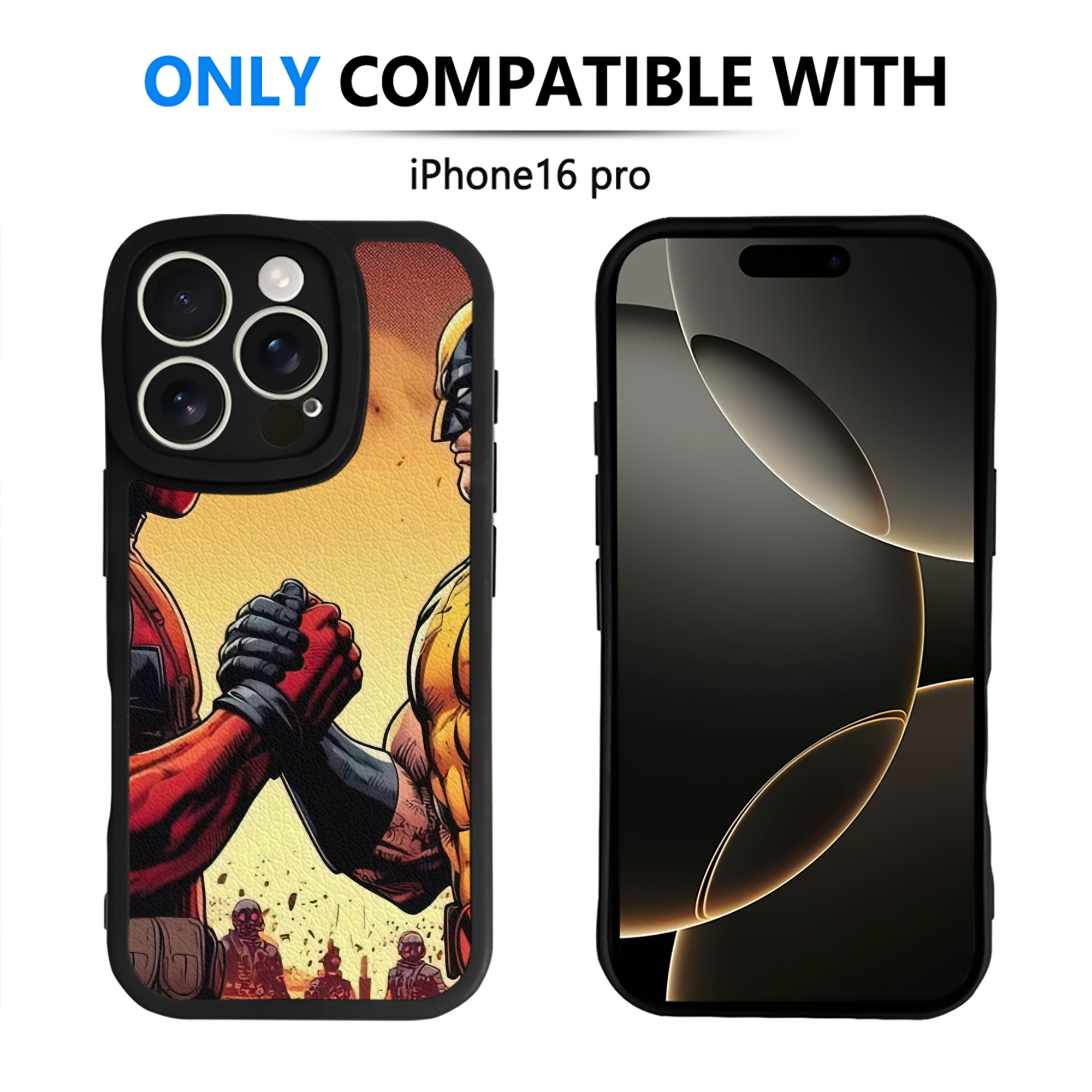 （画像用） Deadpool デッドプール 【iPhone 16シリーズ対応】シリコンスマホケース（レザー調） 材質：シリコン